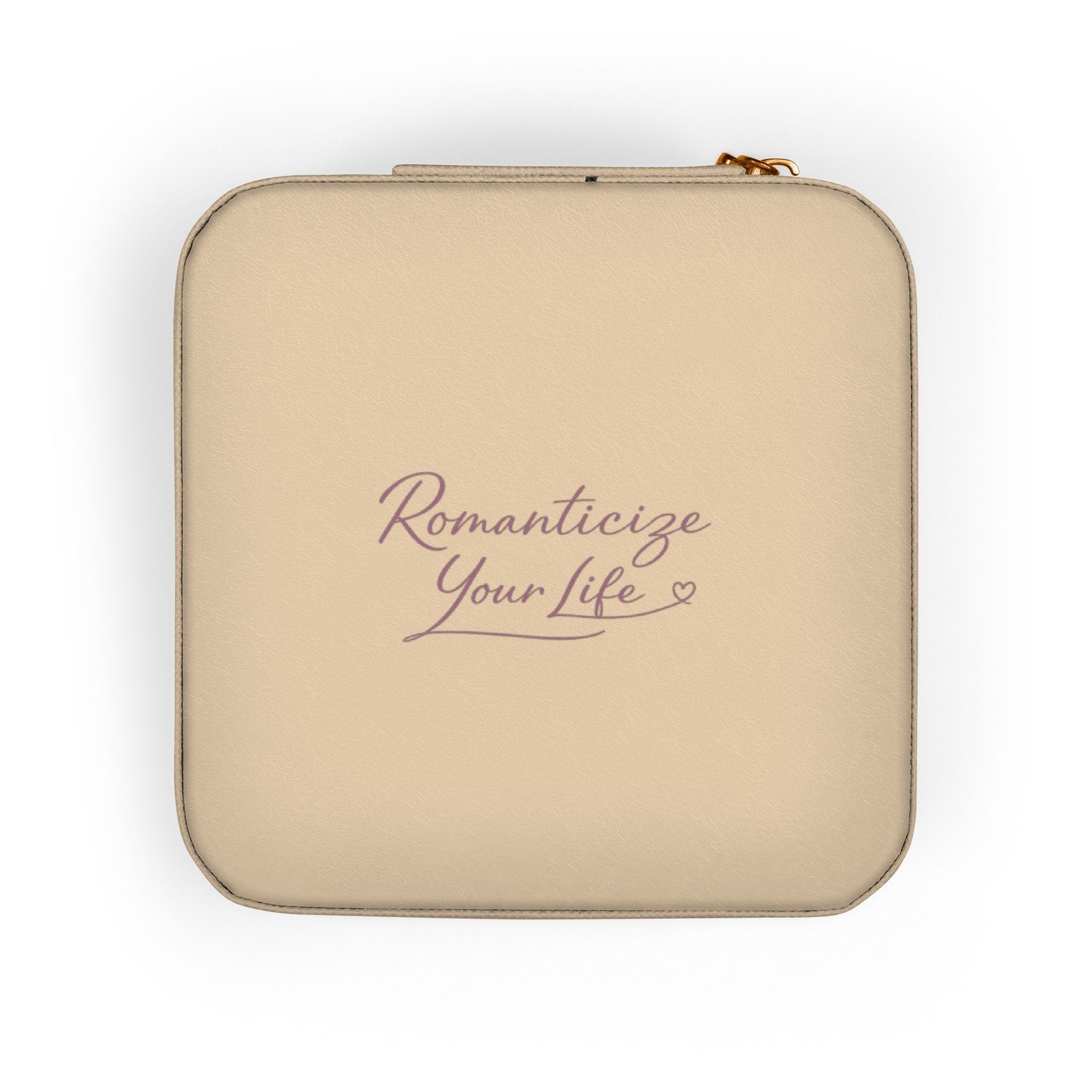 Travel Jewelry Case — Compact Rose Gold Jewelry Organizer with Ring Slots & Compartments