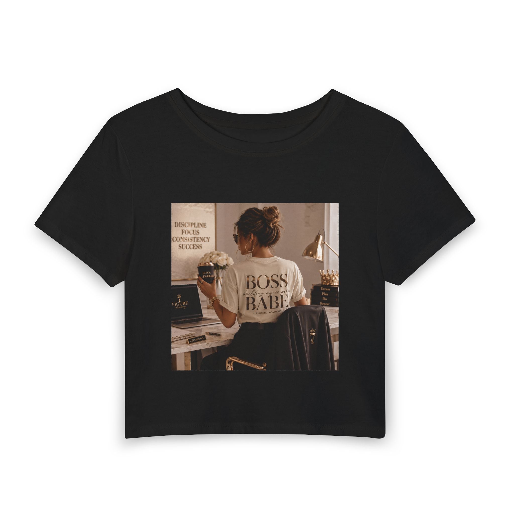 Boss Babe Crop Tee — Women's Motivational Graphic Baby T-Shirt