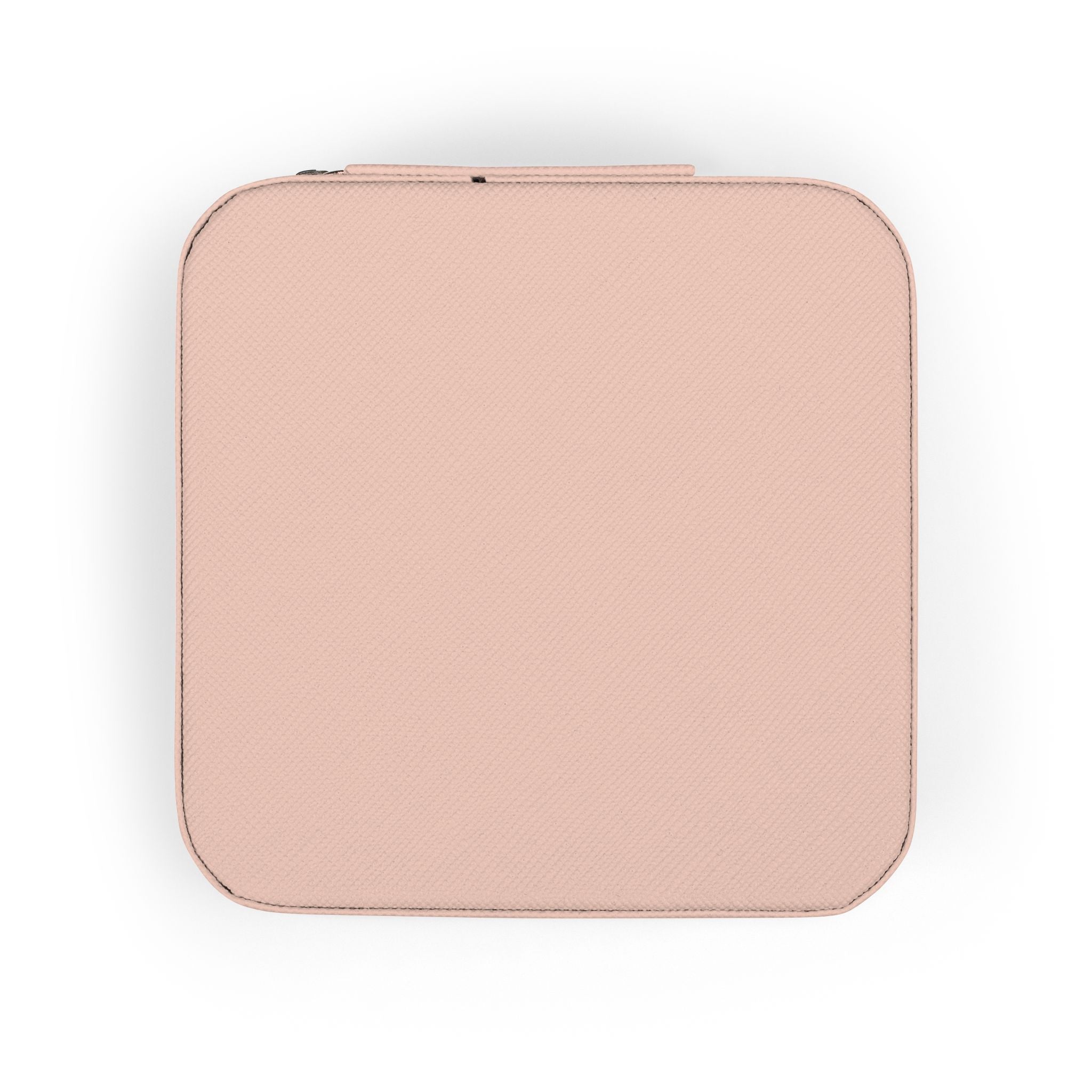 Travel Jewelry Case — Compact Rose Gold Jewelry Organizer with Ring Slots & Compartments