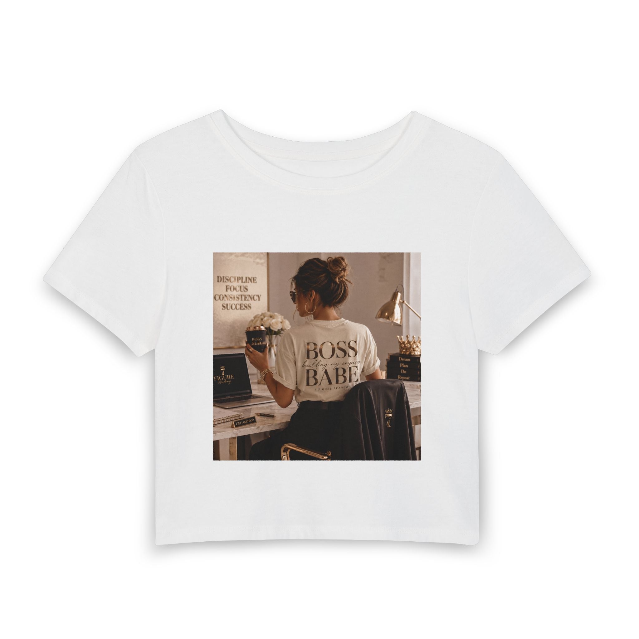 Boss Babe Crop Tee — Women's Motivational Graphic Baby T-Shirt