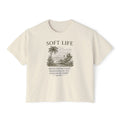 Soft Life Women's Boxy Tee — Relaxed Beach Vibes Graphic Tee