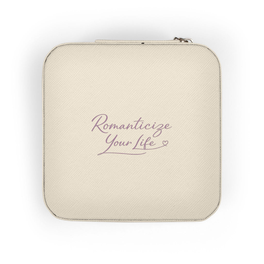 Travel Jewelry Case — Compact Rose Gold Jewelry Organizer with Ring Slots & Compartments