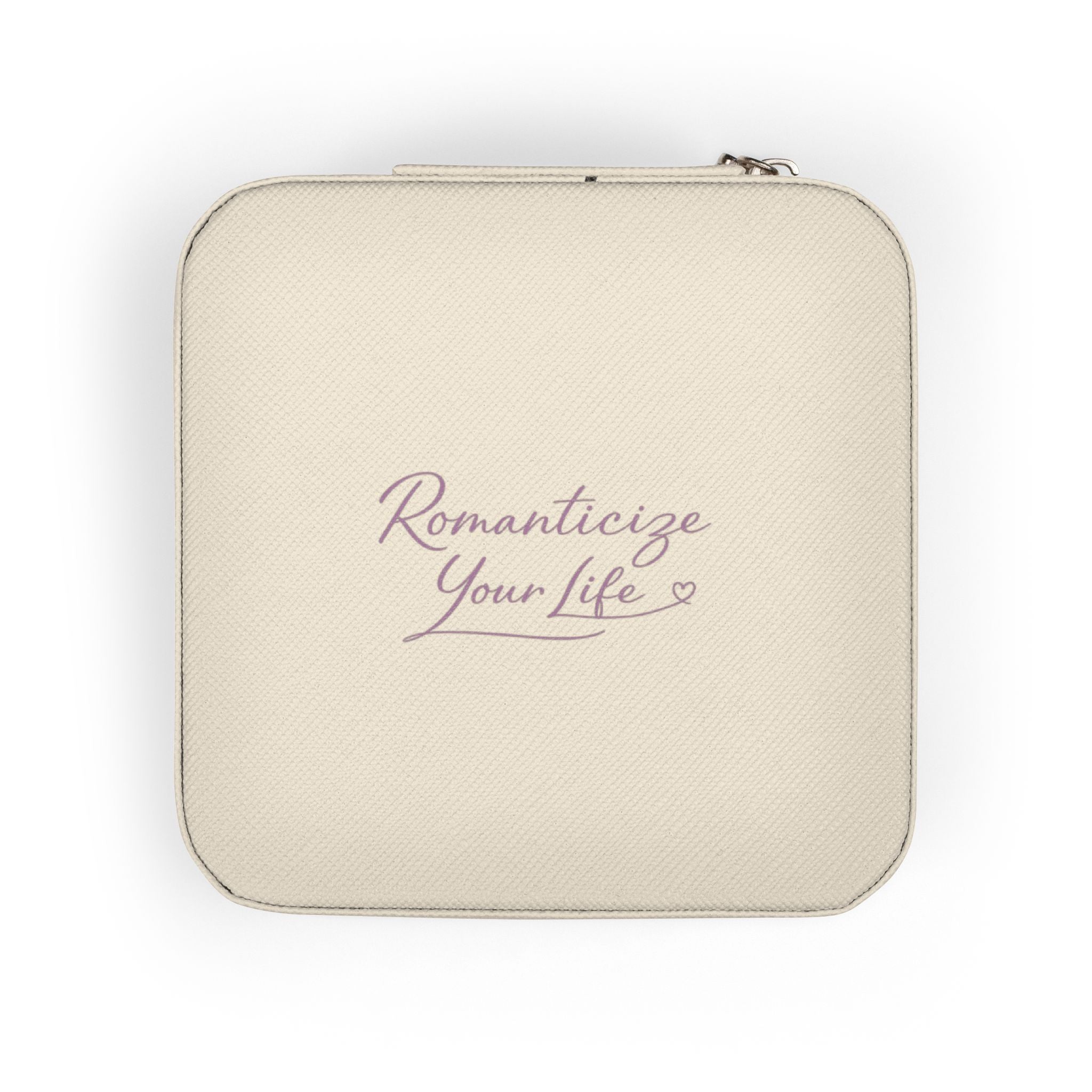 Travel Jewelry Case — Compact Rose Gold Jewelry Organizer with Ring Slots & Compartments